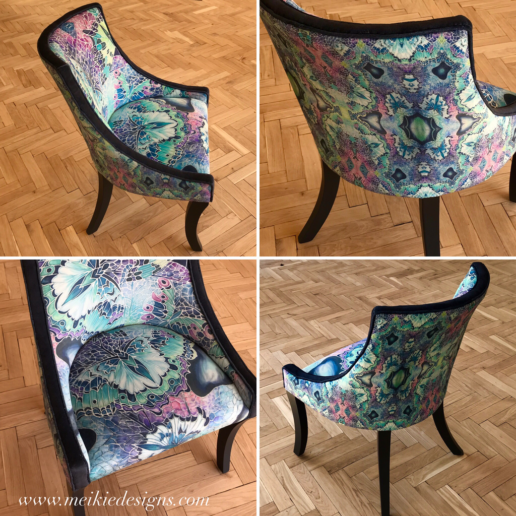 Metamorphosis into a Butterfly.... my latest re upholstered chair.