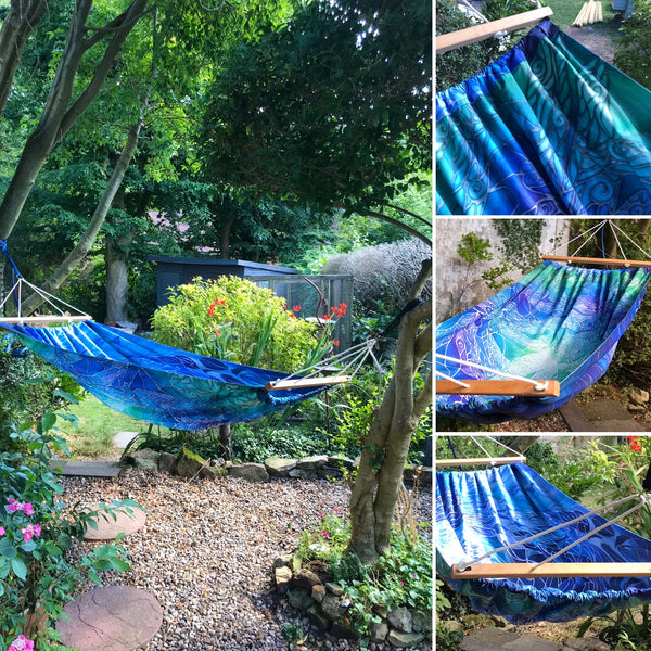 Stunning Reversable Hammock - choose two designs - strong comfortable cotton canvas