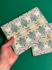 Sage Green Art Deco Butterfly Moth Tiles - Beautiful Ceramic Rectangular Border 6x8” Tiles - Kitchen Bathroom Tiles