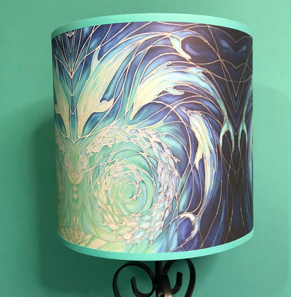 Dolphin Shoal Contemporary Floor Lamp - Blue Dolphin  Art Lamp - Tranquil Calming  Free Standing Lamp