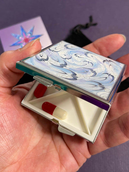 Summer Swallows Large Pill Box - Stud Earing Jewellery Box