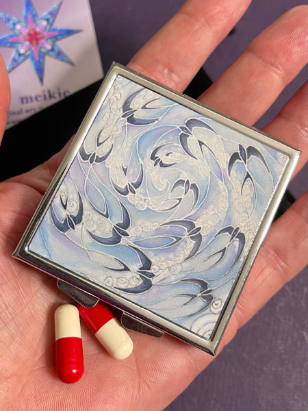 Summer Swallows Large Pill Box - Stud Earing Jewellery Box