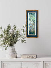 Forest Meditation Signed Print - Blue Green Grey Forest Print Art