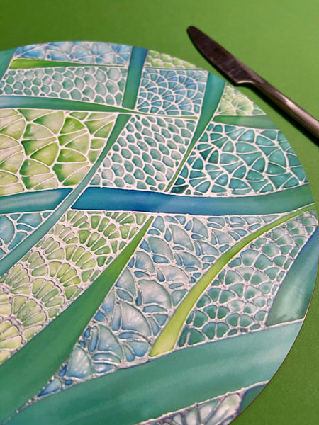 Green Green Glass Chopping Boards - Placemats & Coasters - Green Turquoise Table Mats