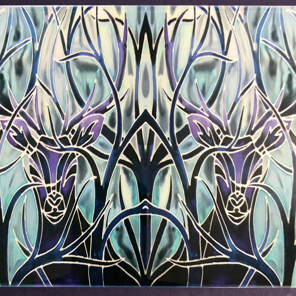 Bold Majestic Stag Border Tiles - Beautiful Blue 6x8” Ceramic Kitchen and Bathroom Tiles