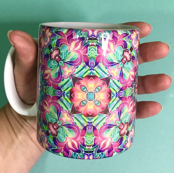 Purple Irises Set of 4 Mugs or Mug and Coaster Box Sets -  Mug Gift