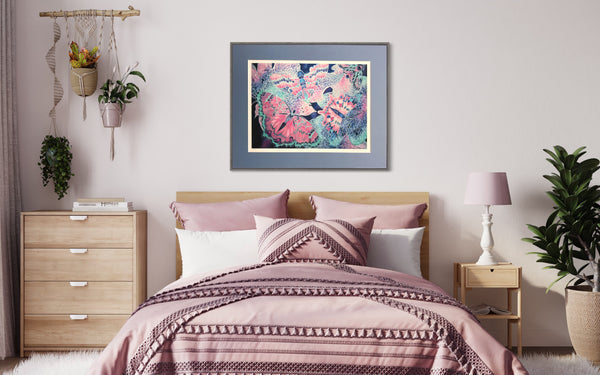 Pastel Calm Butterflies Art Print - Bedroom, Therapy Room, Gentle Art