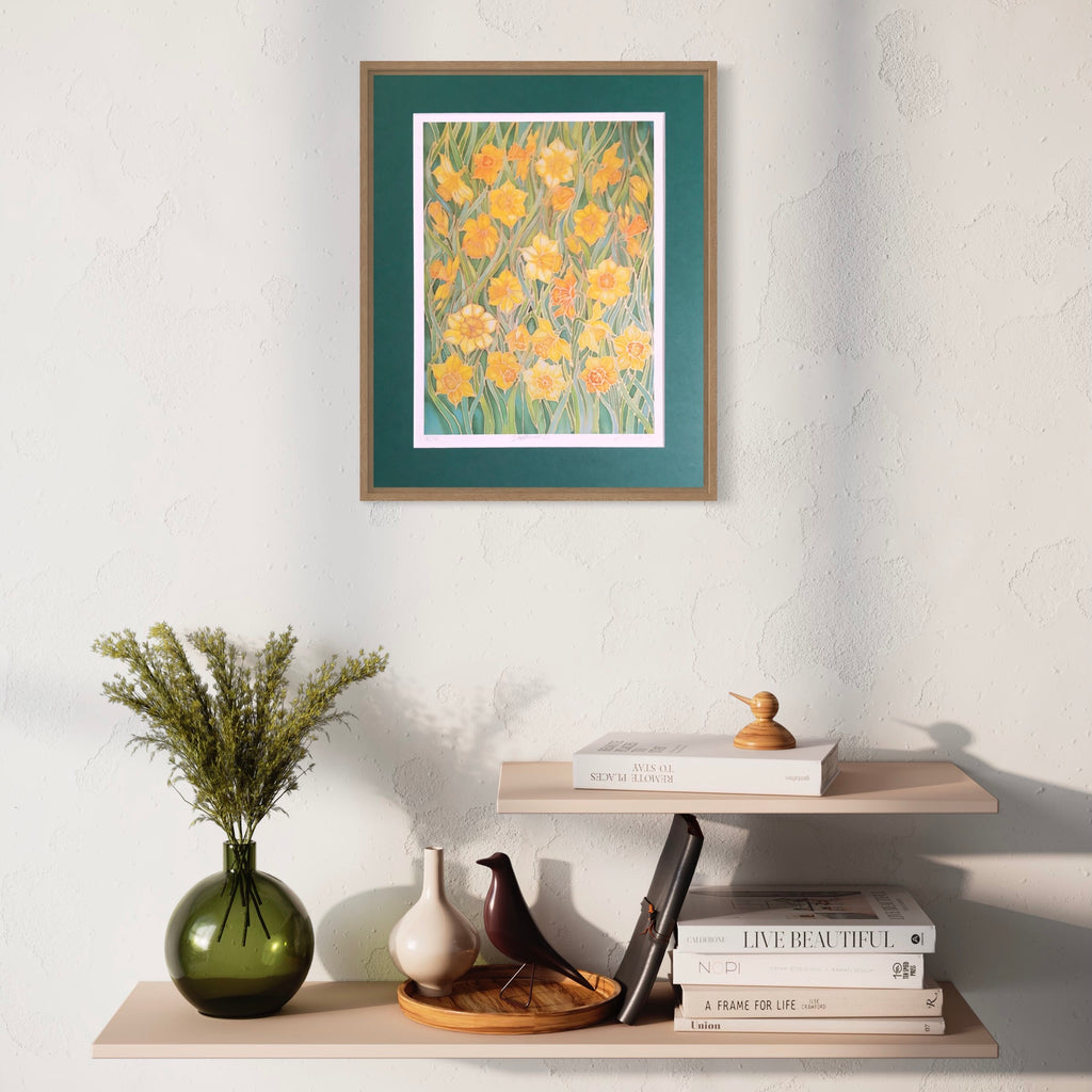 Sunny Daffodils Art Print - Yellow Flower Wall Art