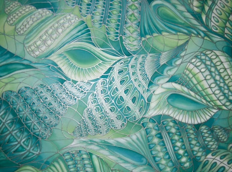 Spiral Shells Signed Print - Spiral Sea Shells- Sea Green Shells Print - Bathroom Art