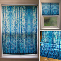 Teal Blue Trees Made to Order Blinds.  Blue Turquoise Aqua Roller blind. Bespoke blinds
