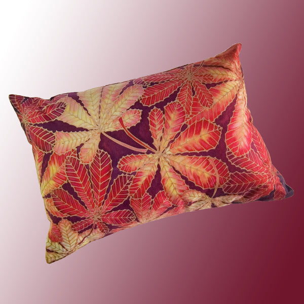 Autumn Leaves Accent Cushion - Red Leaves Decorative Pillow - Meikie Designs
