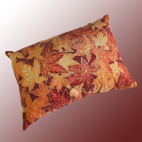 Virginia Creeper Leaves Cushion - caramel & terracotta colours - Terracotta Leaves Pillow