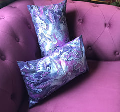 Purple and Grey Butterflies Cushion - Purple Grey colours - Contemporary Butterflies Pillow