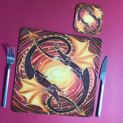 Sun Dragons Square Table Mats & Coasters - Wildlife Table Mats