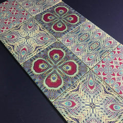 Lavender Peacock mixed set of 4 Tiles - Lilac Beaujolais Bohemian Ceramic Printed Tiles