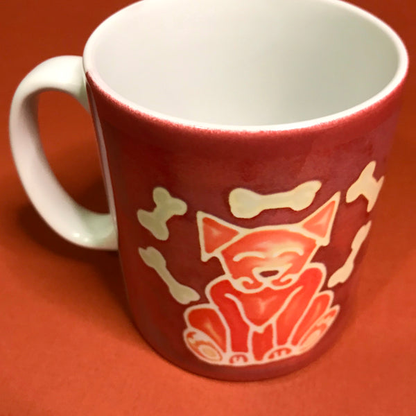 Smiley Dog and his Bones Fun Mug and Coaster box set or mug only - Russet Mug Set - Mug Gift