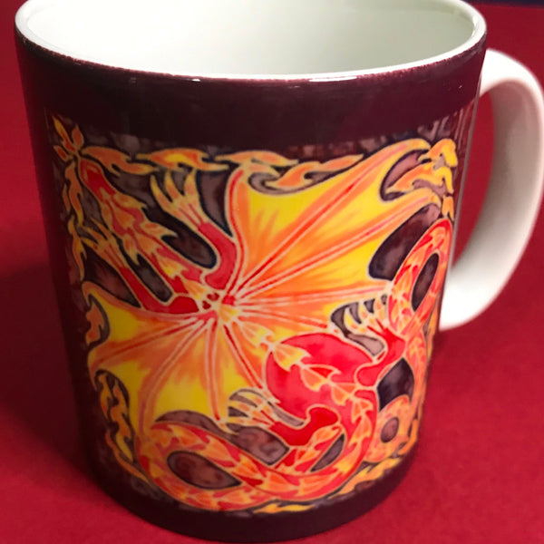 Winged Dragon Mug and Coaster box set or mug only - Red Mug Set - Western Dragon Mug Gift