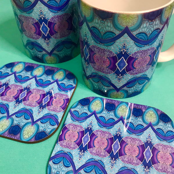 Persian Mug and Coaster Box Set or Mug only - Colourful Mug Set - Persian Mug Gift