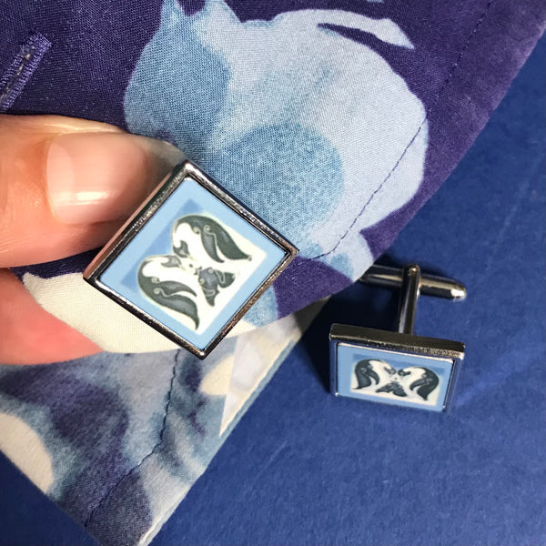 Fun Penguin Cuff Links Cool Blue - Gift for Him