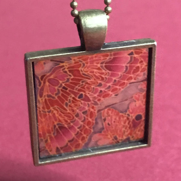 Pink Gold Blue Butterfly Necklace - Square Butterfly Pendant - Affordable gift