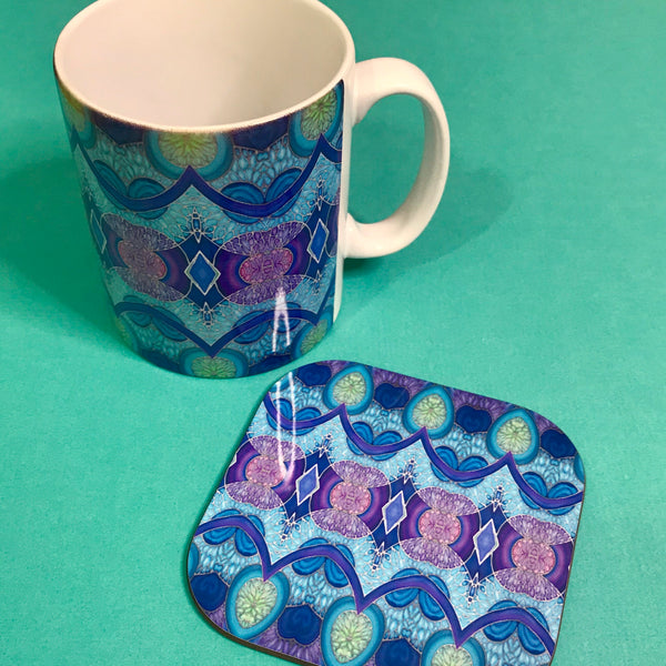 Persian Mug and Coaster Box Set or Mug only - Colourful Mug Set - Persian Mug Gift