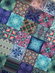Cool Bohemian Mixed Set of 20 Ceramic Tiles - Blue Green Purple Turquoise Bright Bohemian Kitchen Tiles
