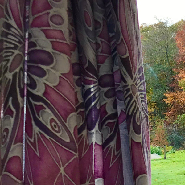 Lilac, Pink and Grey Butterfly Designer Luxury Velvet Curtain Fabric - for Upholstery and Soft Furnishings Too!