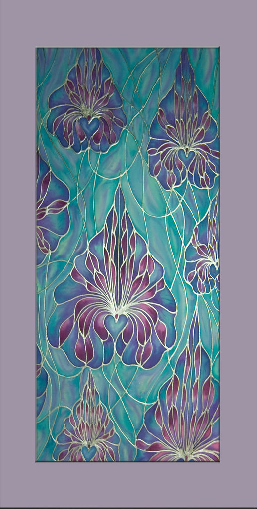 Lilac Orchid Silk Painting - Hand Painted Silk Orchids - purple lilac flower art