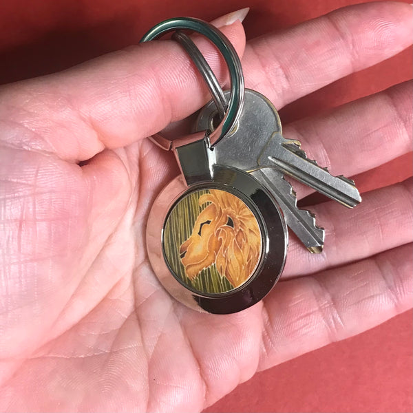 Smiling Lion Key Ring - Wildlife Lovers Gift for Him or Her - Present Lion Lovers