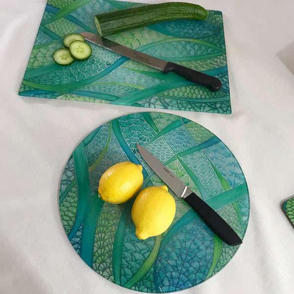 Deco Style duck egg, sage, turquoise Table Mats - green chopping boards