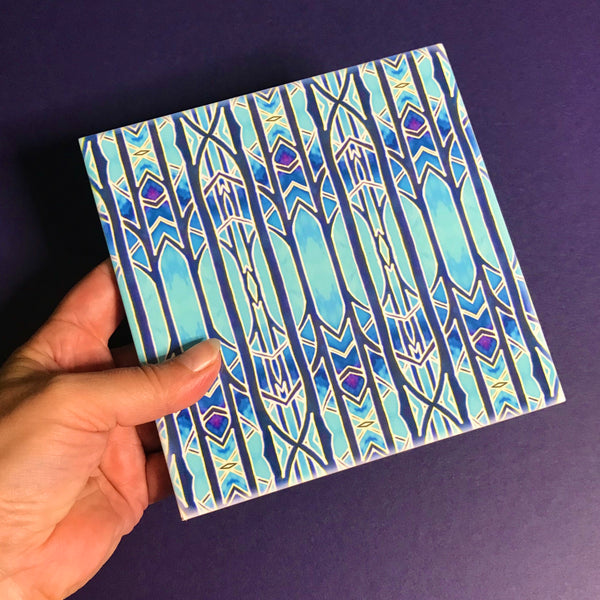 Celestial Blue Trees Ceramic Tiles -  Ceramic Hand Printed Tiles