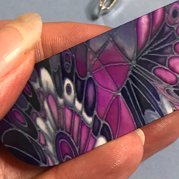 Contemporary Purple and Grey Butterfly Hair Clip