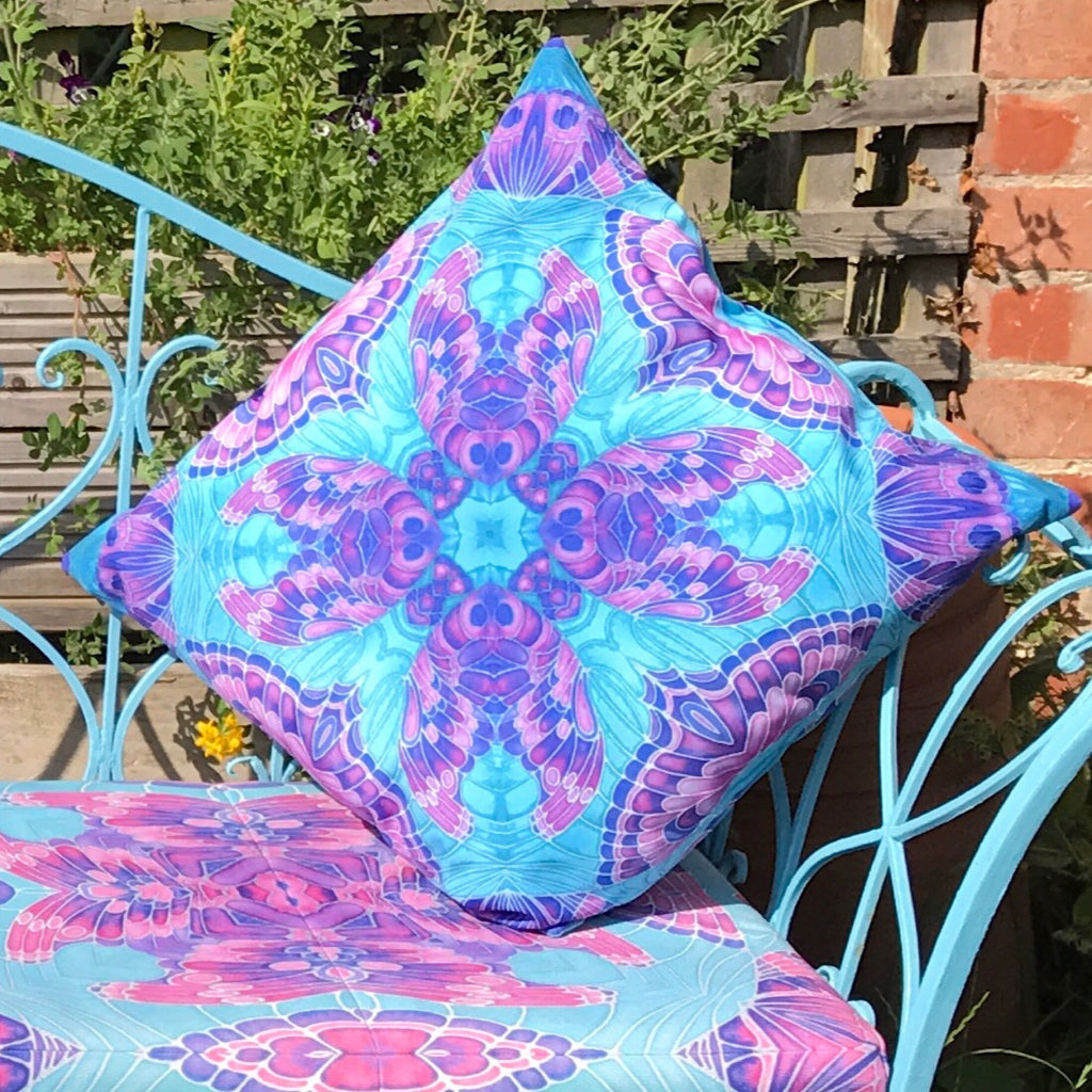 Butterfly Showerproof Garden Cushions - Bohemian Pretty Exterior Throw pillows