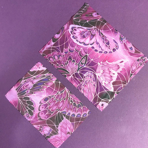 Plum glasses cleaning cloth - pretty butterfly cleaning cloth - phone screen cleaning cloth.