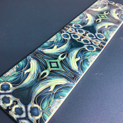 Blue Teal Dolphin Rectangular Tiles -  Ceramic Metro Brick Shaped Hand Printed Bathroom Kitchen Tiles
