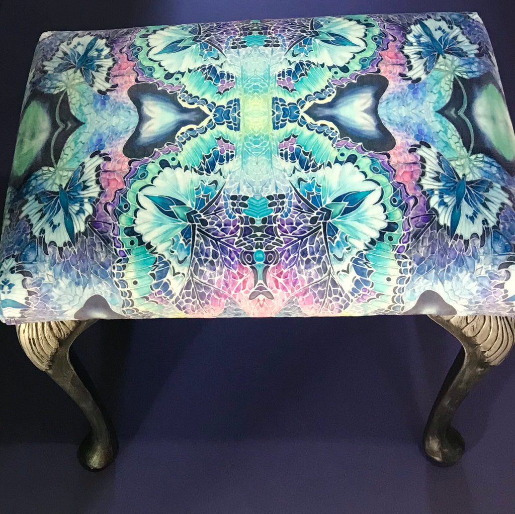 Luxury velvet dressing table stool - Footstool or Piano Stool- one off Bespoke Upholstery.