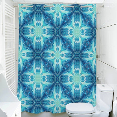 Diamond Dolphins Shower Curtain - Ultramarine and Aqua