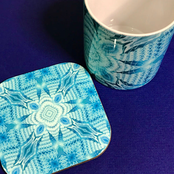 Intricate patterned Mug and coaster box set or Mug only - Colourful Mug Set - Patterned Mug Gift