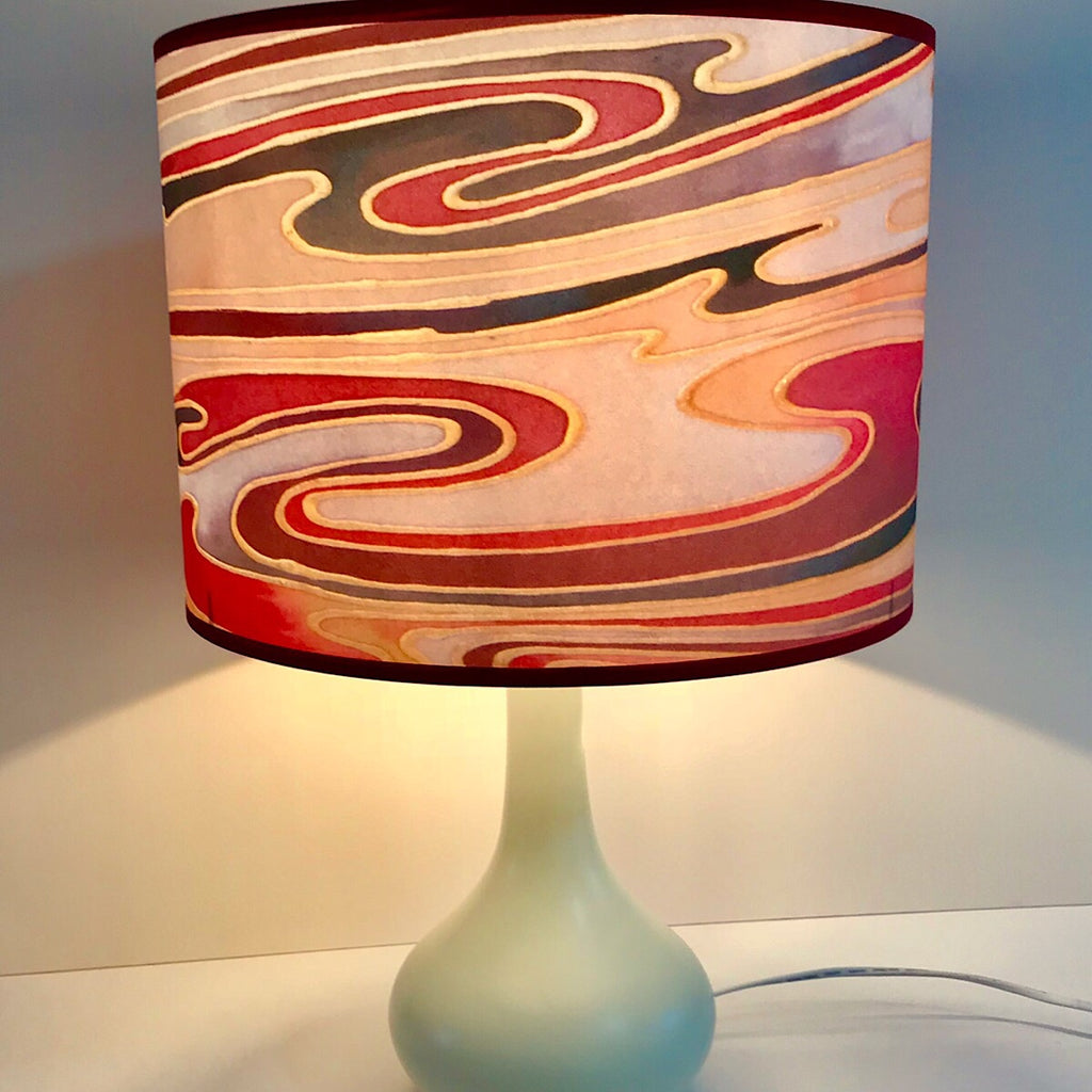Contemporary Lamp Shade - red plum caramel Drum Shade - Atmospheric lamp Shade