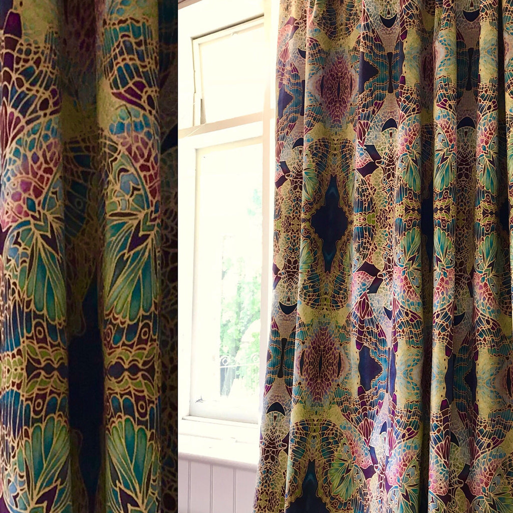 Velvet Butterfly Curtains - Made to Order Curtains - Bespoke Designer Fabrics