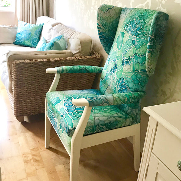 Green Parker Knoll Chair - Mint Green Chair Update - Bespoke Upholstery and Re-covering