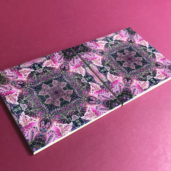 Contemporary Plum Butterfly Tiles - Beautiful Ceramic Bohemian Tiles - Ceramic Printed Tiles