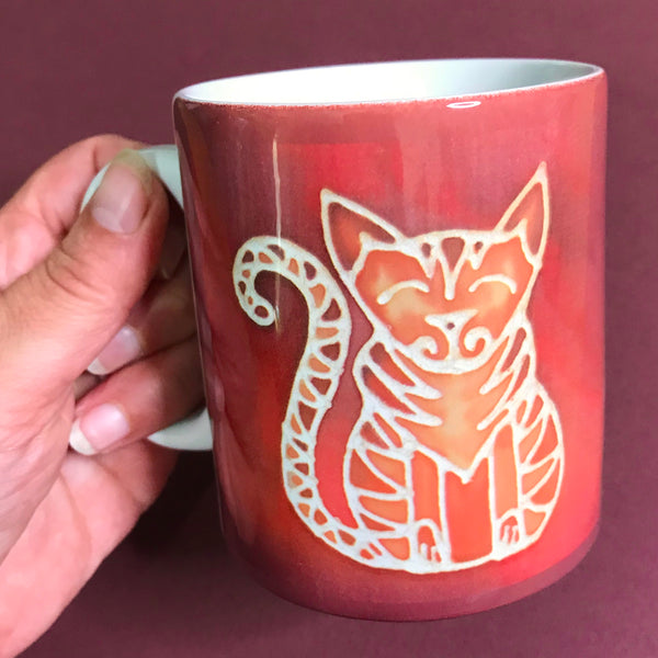 Ginger Cat Mug and Coaster box set or mug only - Red Mug Set - Mug Gift