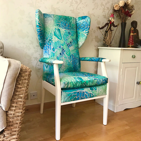 SOLD Green Parker Knoll Chair - Mint Green Chair Update - Bespoke Upholstery and Re-covering