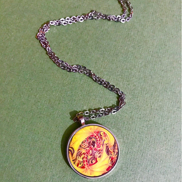 Red Kissing Dragons Pendant - Fiery Red Dragon Necklace - Affordable gift