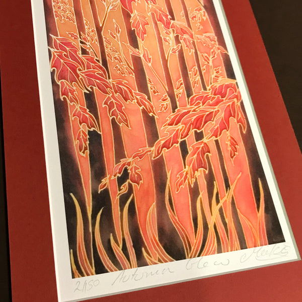 Autumn Glow Signed Print - Burnt Orange Gold Chocolate Forest Print Art