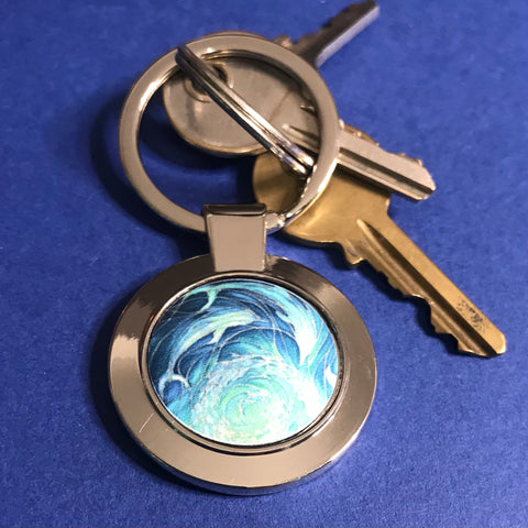 Blue Dolphins Key Ring - Nature Lovers Gift for Him or Her - Present Sea Lovers