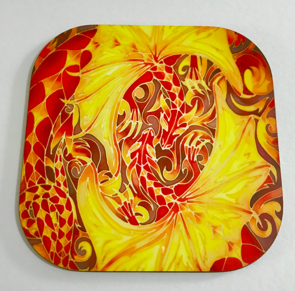 Red Dragon Coaster - Mythical beasts Coaster - Dragon Drinks Mat