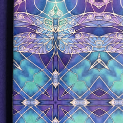 Bohemian Dragonfly Frieze Tiles - contemporary tile in blue green purple and turquoise 6x6"