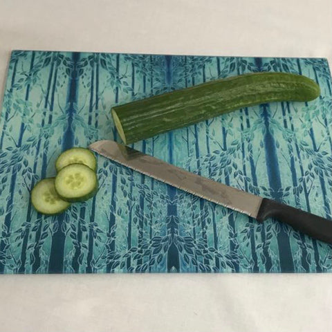 Teal Green Blue Glass Chopping Boards Tableware - Woods Placemats & Coasters - High Quality Table Mats - Teal Green Blue Glass Chopping Boards Tableware